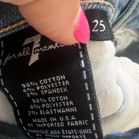 Seven for all mankind cropped bootcut jeans size 25 in great condition​ - Picture 7 of 7